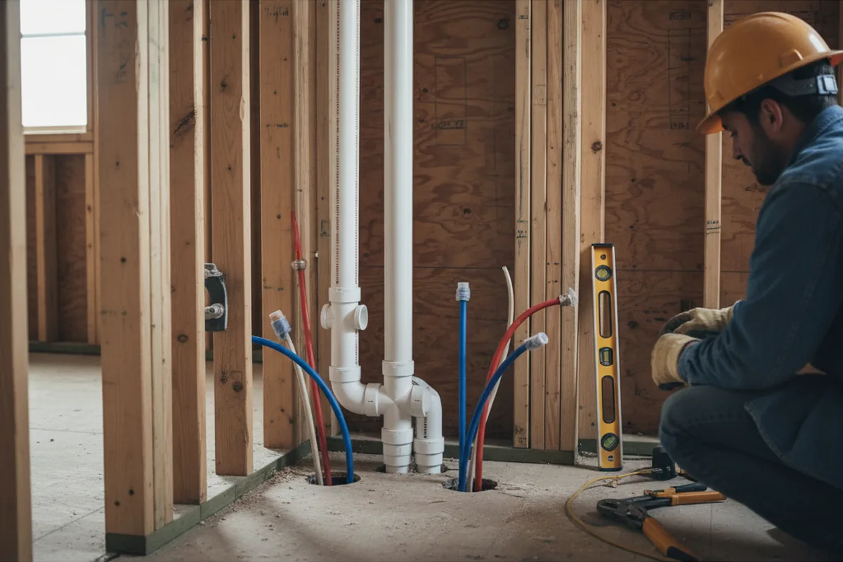 Drain and supply rough-in during Drain Cleaning in Pierz